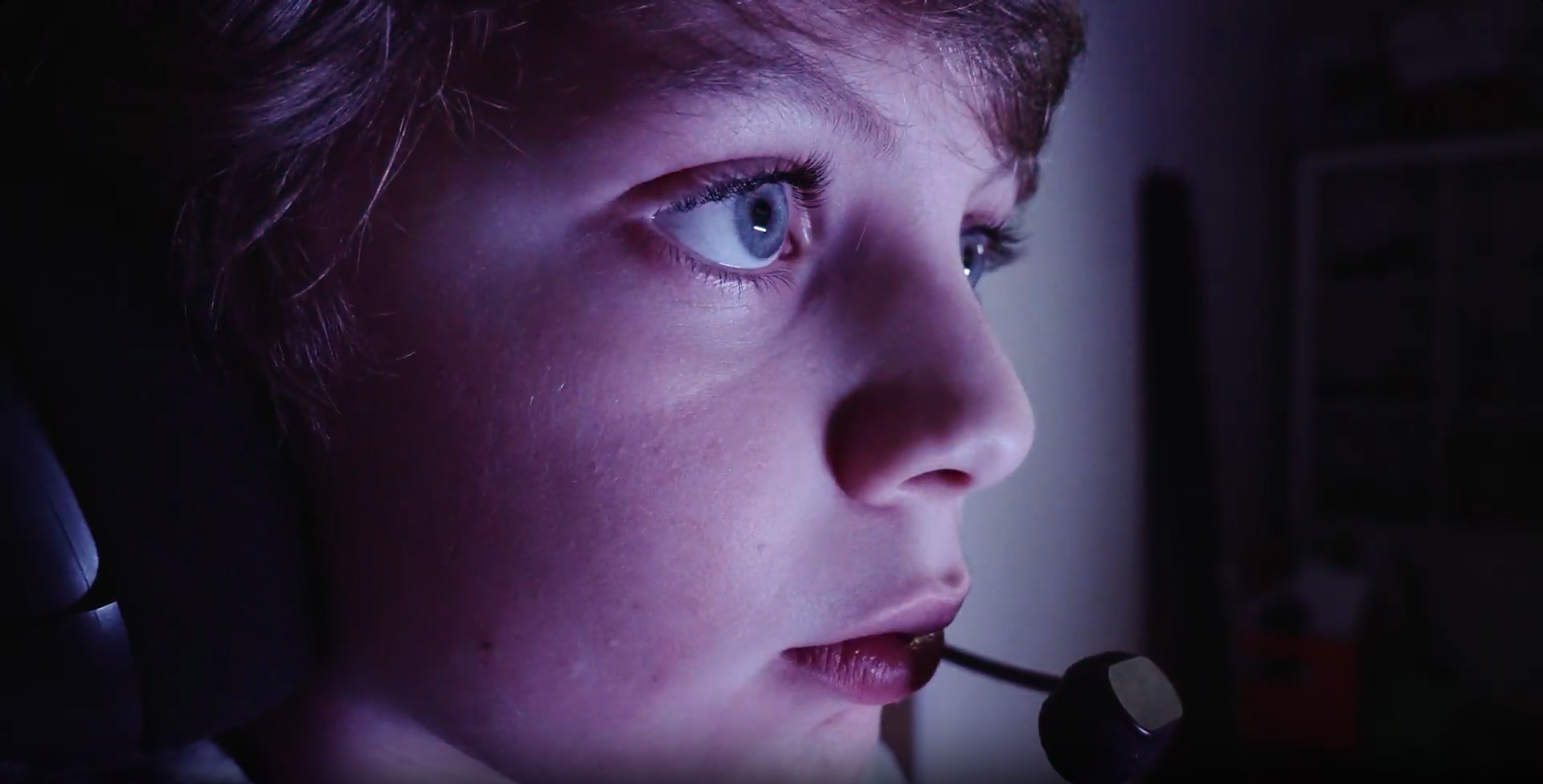 Teenager with a headset