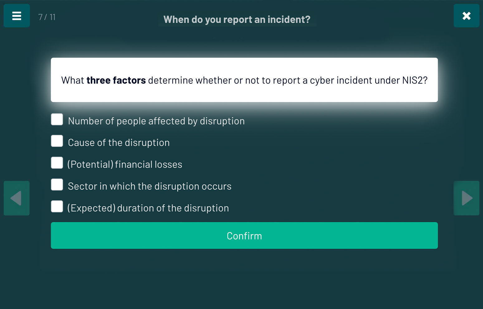 Question from the NIS2 Module